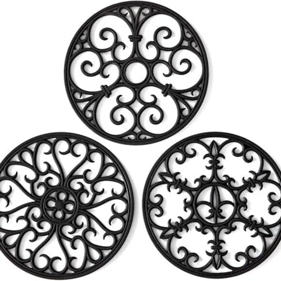 Trivets Set of Three Silicone Mats Hot Pads Dark Brown - Picture 2 of 6